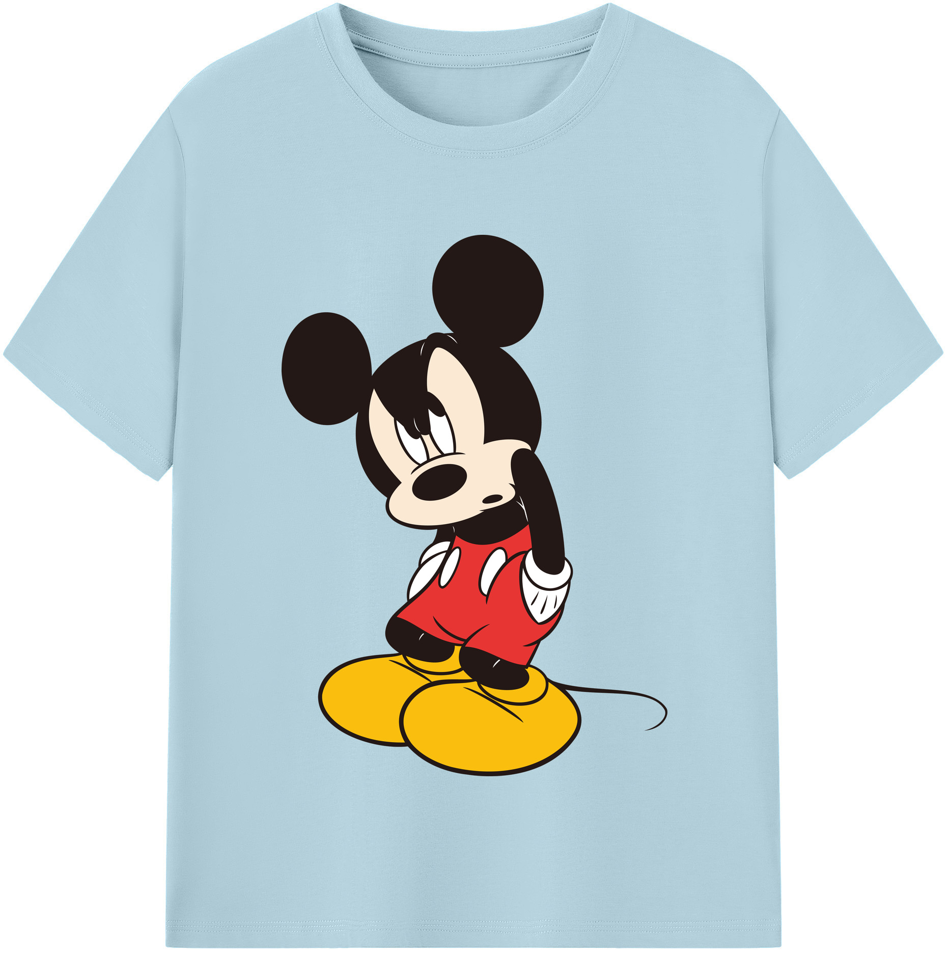 （画像用） ミッキーマウス Mickey Mouse 綿100％半袖Tシャツ（フロントプリント）